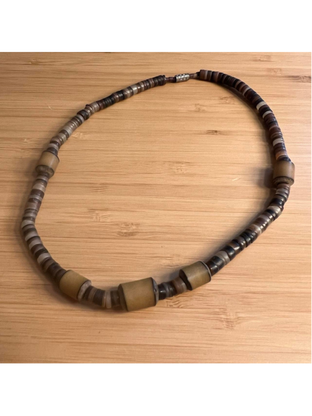 Vintage brown puka shell necklace